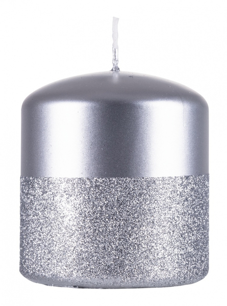 Świeca słupek DONAU HOME Onyx, 80x90mm, srebrny