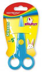 Nożyczki szkolne KEYROAD Security, 12,5cm, zaokrąglone, blister, mix kolorów