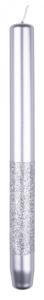 Świeca stołowa DONAU HOME Onyx, 22x250mm, 4 szt., srebrny