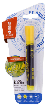 Marker kredowy MEMOBE, okrągła końcówka, kolor żółty neon, op. blister