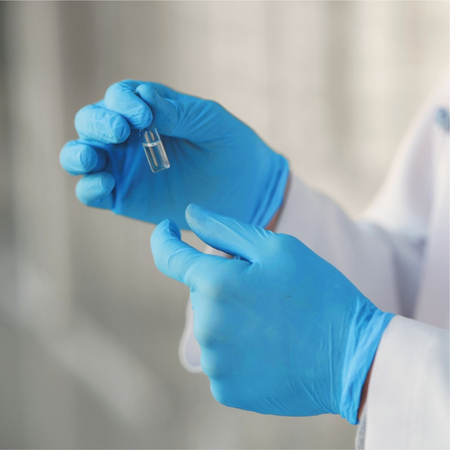 Rękawice nitrylowe bezpudrowe CLARA, 100 szt., rozmiar XL, niebieskie