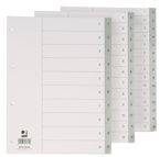 Przekładki Q-CONNECT, PP, A4, 230x297mm, 1-10, 10 kart, szare