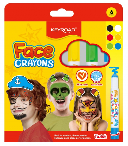 Farby do malowania twarzy KEYROAD, 6 szt., mix kolorów