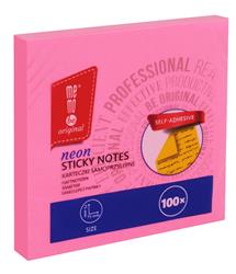 Bloczek samoprzylepny MemoBe 75x75mm 100kart. neon różowy