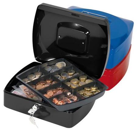 Kasetka na pieniądze Q-CONNECT, duża, 255x85x200mm, niebieska