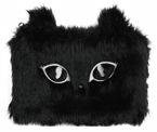 Piórnik-saszetka MEMORIS Fluffy Cat, włochata, na suwak, czarna