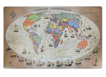 Podkładka na biurko GŁOWALA, mapa z trasami odkrywców, 58x38cm