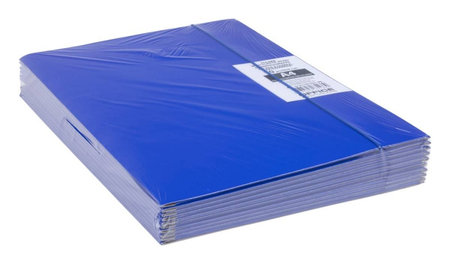 Teczka z gumką OFFICE PRODUCTS, karton/lakier, A4, 320gsm, 3-skrz., mix kolorów