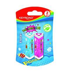 Gumka do ścierania KEYROAD, trójkątna, 2 szt., blister, mix kolorów