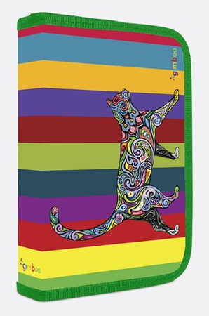 Piórnik szkolny GIMBOO Vip Art Cat z wyposażeniem, 1 komora, 2 przekładki, mix kolorów