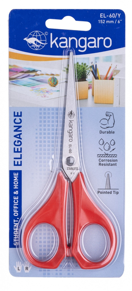 Nożyczki biurowe KANGARO, 15 cm, blister, mix kolorów