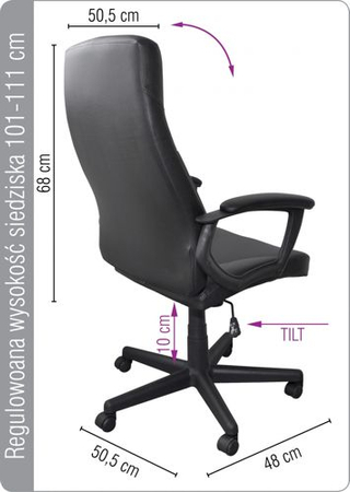 Fotel biurowy OFFICE PRODUCTS Crete, czarny, 23023311-05