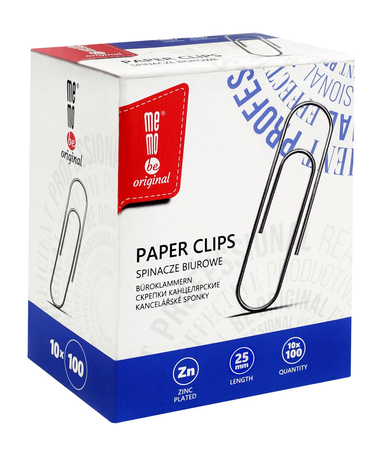 Spinacze biurowe 25 mm Memobe 100 szt.op. kartonowe