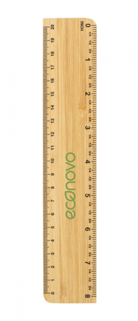 Linijka ECONOVO, 20cm, 100% z biodegradowalnego bambusa, naturalny