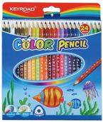 Kredki ołówkowe KEYROAD, trójkątne, 24szt., mix kolorów