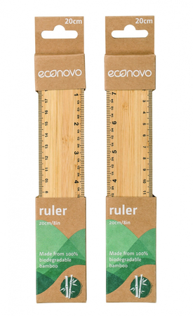 Linijka ECONOVO, 20cm, 100% z biodegradowalnego bambusa, naturalny