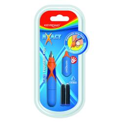 Pióro wieczne KEYROAD, mini, 2 niebieskie naboje gratis, blister, mix kolorów
