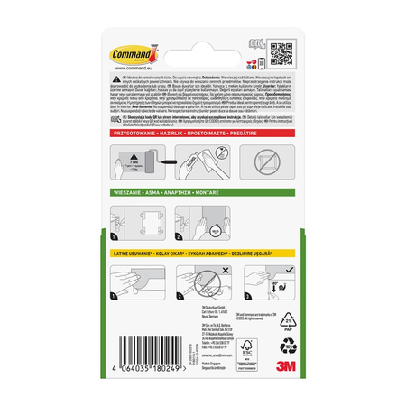 Paski do plakatów COMMAND™ (17024), małe, 12 szt., białe