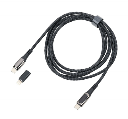 Kabel ładujący TROIKA Speedy XL, 2m, przejściówka USC-C na lightning, czarny