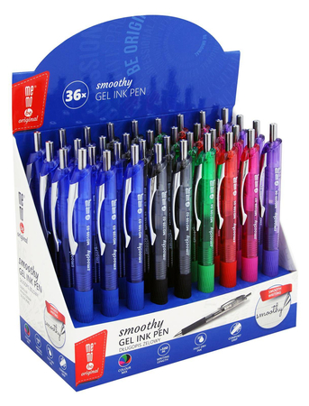 Długopis żelowy Smoothy 0,5mm MemoBe display 36 szt. mix