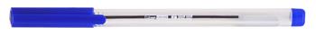 Długopis biurowy przezroczysty 1 mm MemoBe niebieski, Tuba 25 szt.