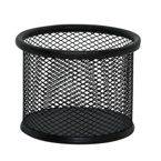 Pojemnik na przybory Q-CONNECT Office Set, metalowy, 90x68mm, czarny