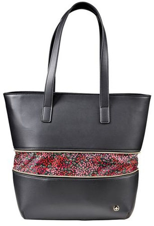 Torebka damska WENGER Eva 13", 410x300x110mm, czarna z motywem kwiatowym
