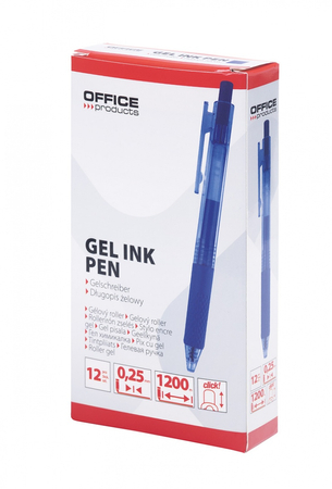 Długopis automatyczny żelowy OFFICE PRODUCTS,  gr. linii 0,25mm, dł. linii 1200m, niebieski