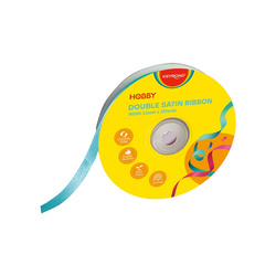 Wstążka KEYROAD, podwójna, satynowa, 12mm x 22,86m, na szpulce, niebieska