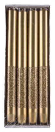 Świeca stołowa DONAU HOME Onyx, 22x250mm, 4 szt., złoty
