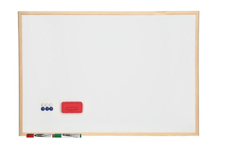 Tablica Magnetyczna Suchościeralna Biała 80x60 cm w ramie drewnianej 