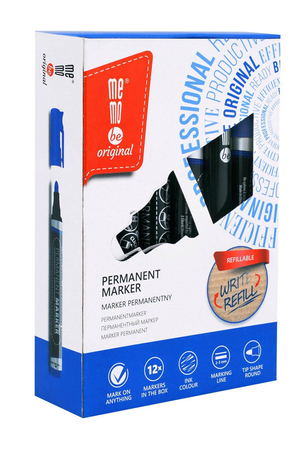Marker permanentny MEMOBE okrągła końc.kolor niebieski