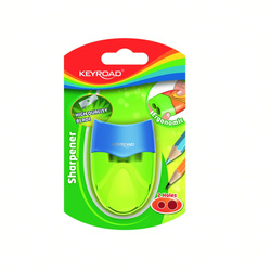 Temperówka plastikowa KEYROAD, podwójna, blister, mix kolorów