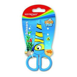 Nożyczki szkolne KEYROAD, 5'', bezpieczne, ryba, blister