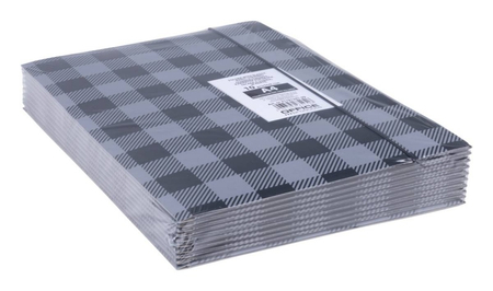 Teczka z gumką OFFICE PRODUCTS, karton/lakier, A4, 320gsm, 3-skrz., mix kolorów w kratę