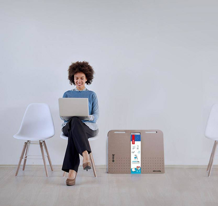 Blok samoprzylepny do flipchartów MemoBe STIKKIESFLIP, biały w kropki, teczka kartonowa z uchwytem, 50 kart. 70x42 cm