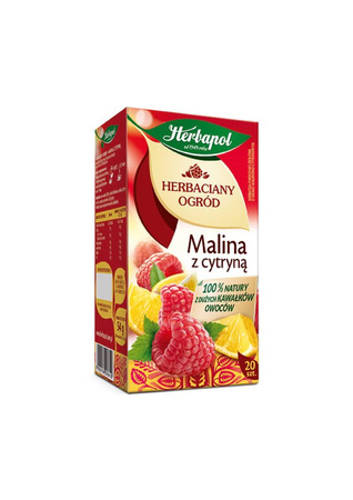 Herbata HERBAPOL Herbaciany Ogród, 20 torebek, malina z cytryną