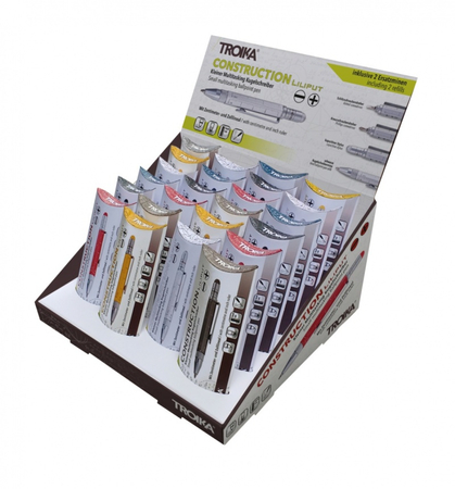 Display naladowy długopisów wielozadaniowych TROIKA Construction Liliput, 24 szt.