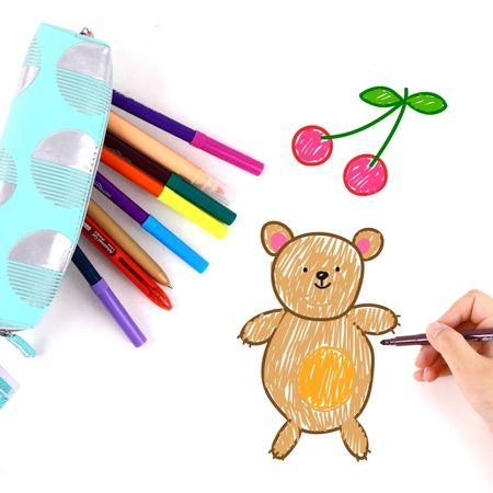 Piórnik KEYROAD Metallic, podwójny zamek, mix kolorów