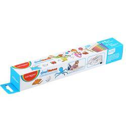 Naklejka na ścianę KEYROAD Ocean, do kolorowania, 206x30cm + 8 kredek, mix kolorów