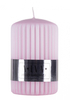 Świeca słupek ryflowana DONAU HOME Alva, 60x90mm, różowy
