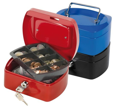 Kasetka na pieniądze Q-CONNECT, mała, 155x75x120mm, niebieska