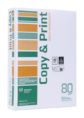 Papier ksero COPY&PRINT, A3, klasa C, 80gsm, 500 ark.