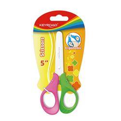 Nożyczki szkolne KEYROAD, 12cm, zaokr., blister 1szt., mix kolorów