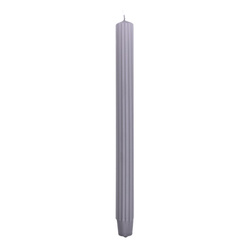 Świeca stołowa długa ryflowana DONAU HOME, 25x300 mm, 4 szt., szara