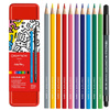 Kredki akwarelowe CARAN D'ACHE, Keith Haring, 10 szt. + 1 czarny flamaster Fibralo Brush
