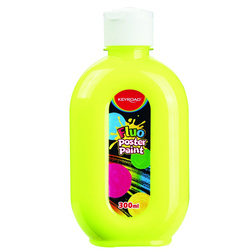 Farba plakatowa KEYROAD, fluorescencyjna, 300ml, butelka, neonowa żółta