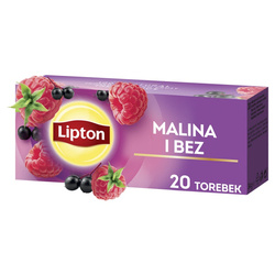 Herbata LIPTON owocowa, malina i bez, 20 torebek