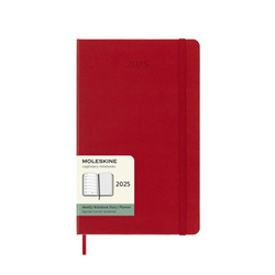 Kalendarz tygodniowy MOLESKINE 2025, 12M, L, twarda oprawa, 13x21cm, scarlet red