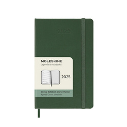 Kalendarz tygodniowy MOLESKINE 2025, 12M, P, twarda oprawa, 9x14cm, myrtle green